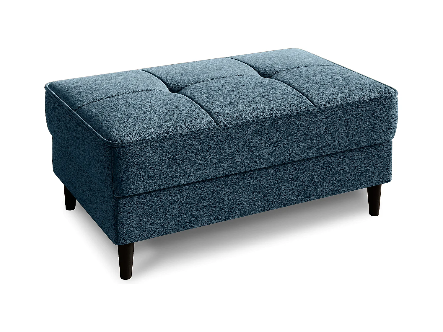 Pouf avec rangement en tissu BOZA-Bleu canard