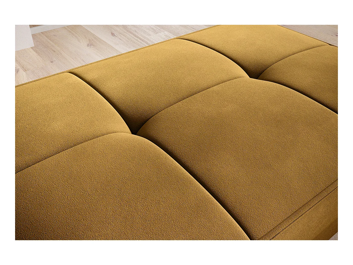 Pouf avec rangement en velours BOZA-Jaune curry
