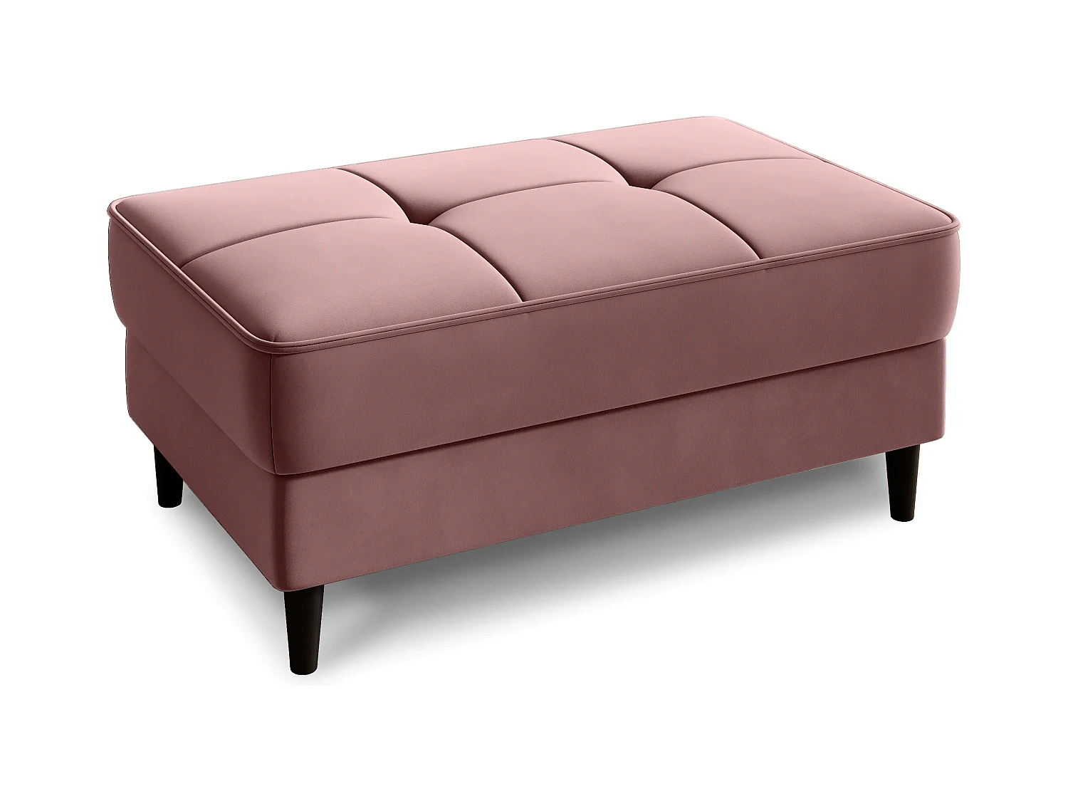 Pouf avec rangement en velours BOZA-Rose poudré