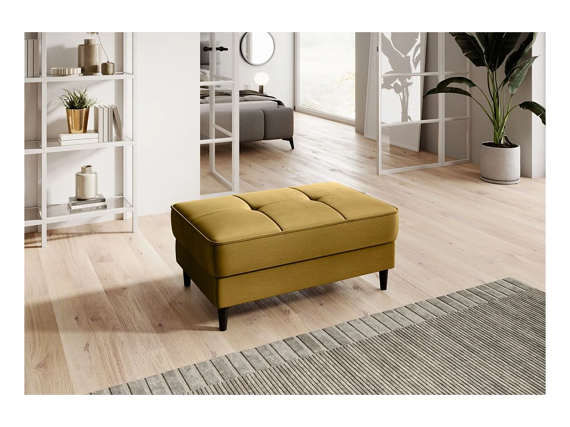 Pouf avec rangement en velours BOZA-Rose poudré