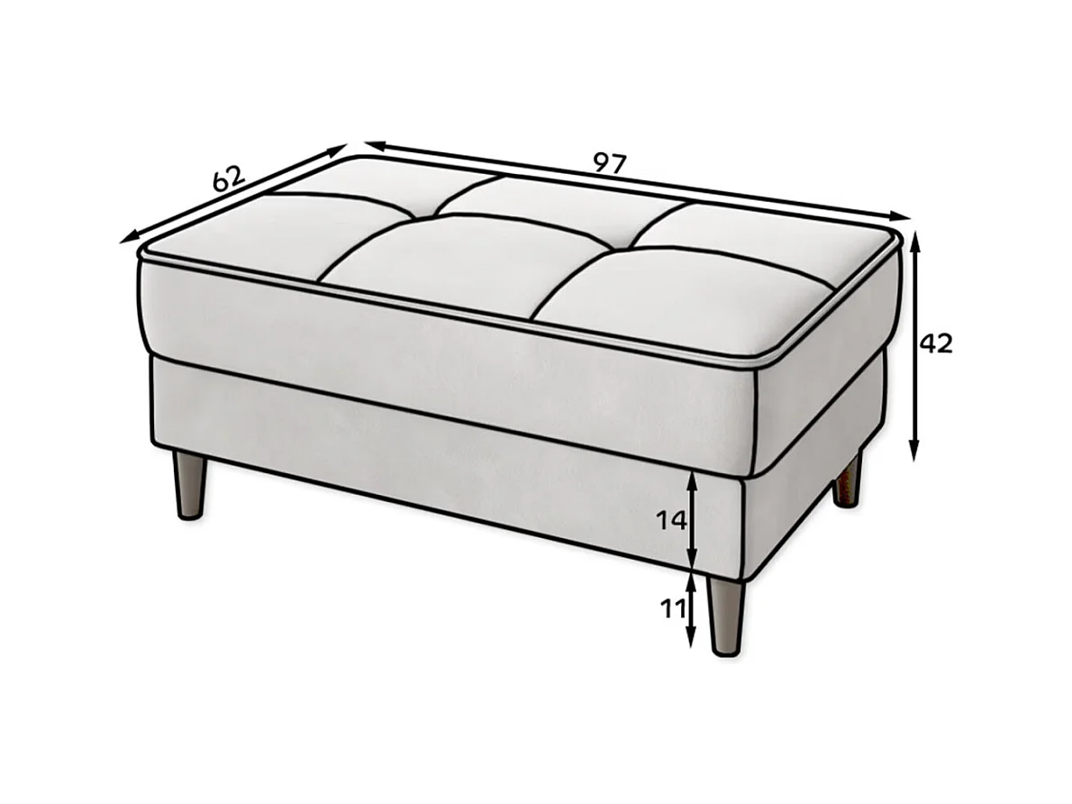 Pouf avec rangement en velours BOZA-Rose poudré