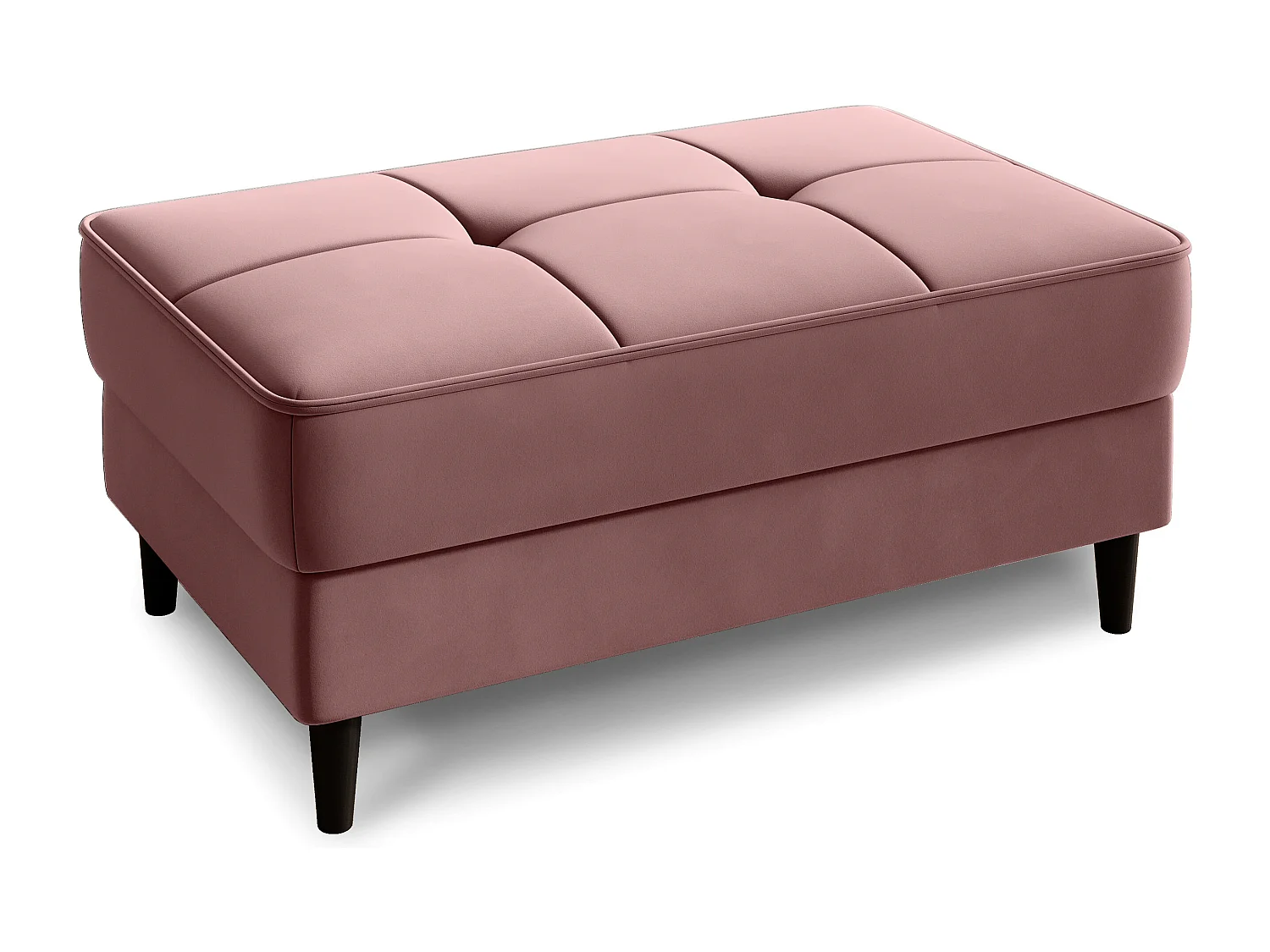 Pouf avec rangement en velours BOZA-Rose poudré