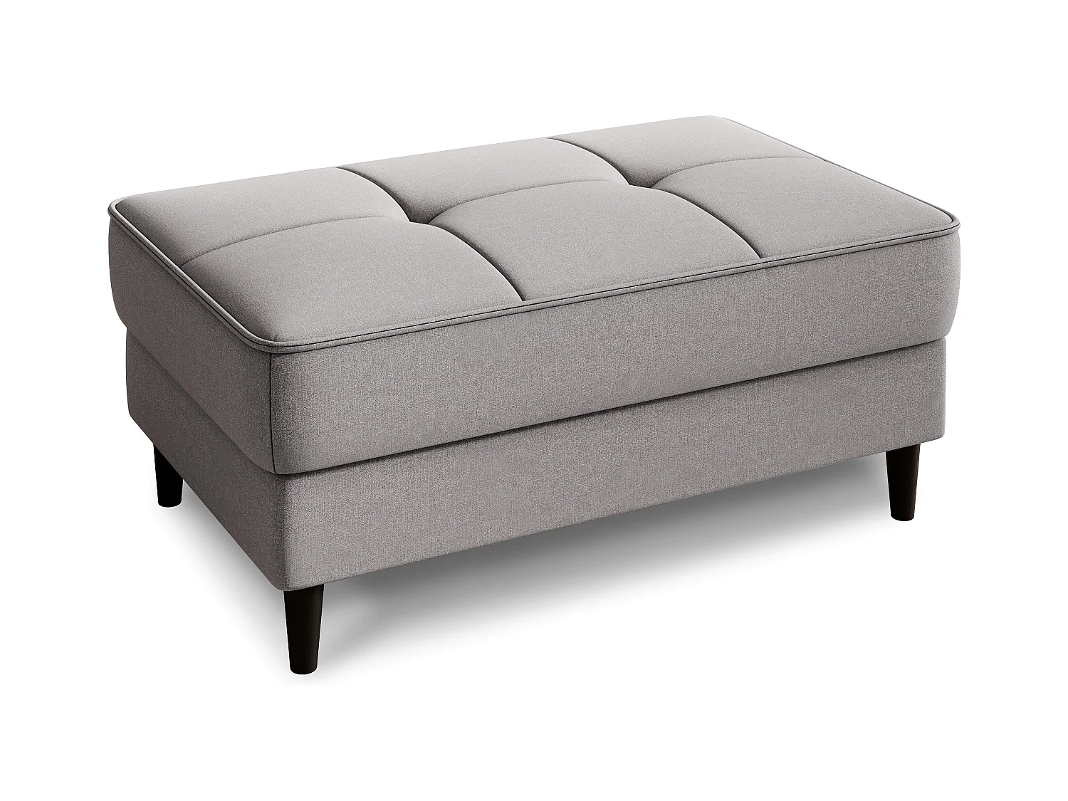 Pouf avec rangement en tissu BOZA-Gris clair