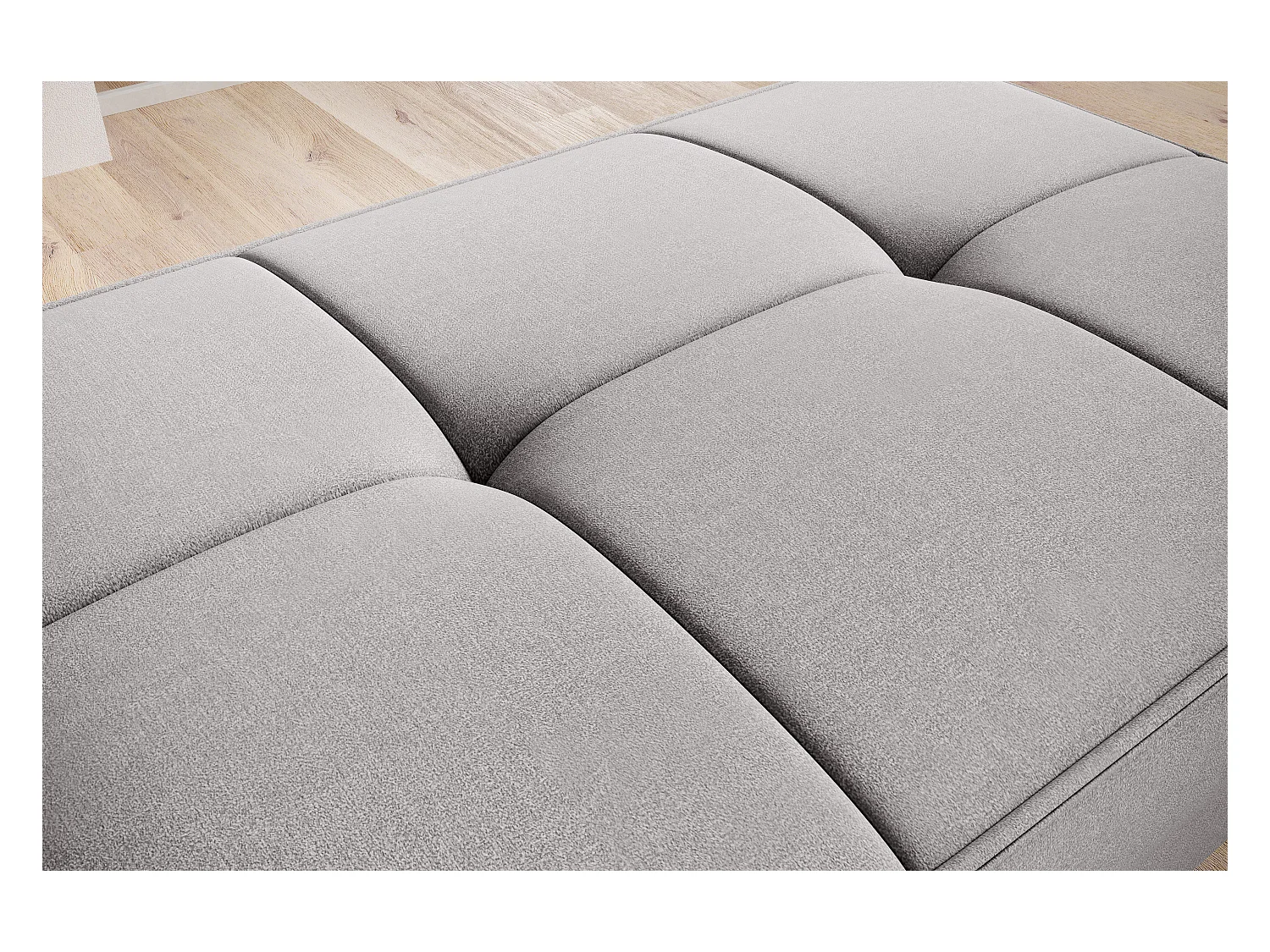 Pouf avec rangement en tissu BOZA-Gris clair