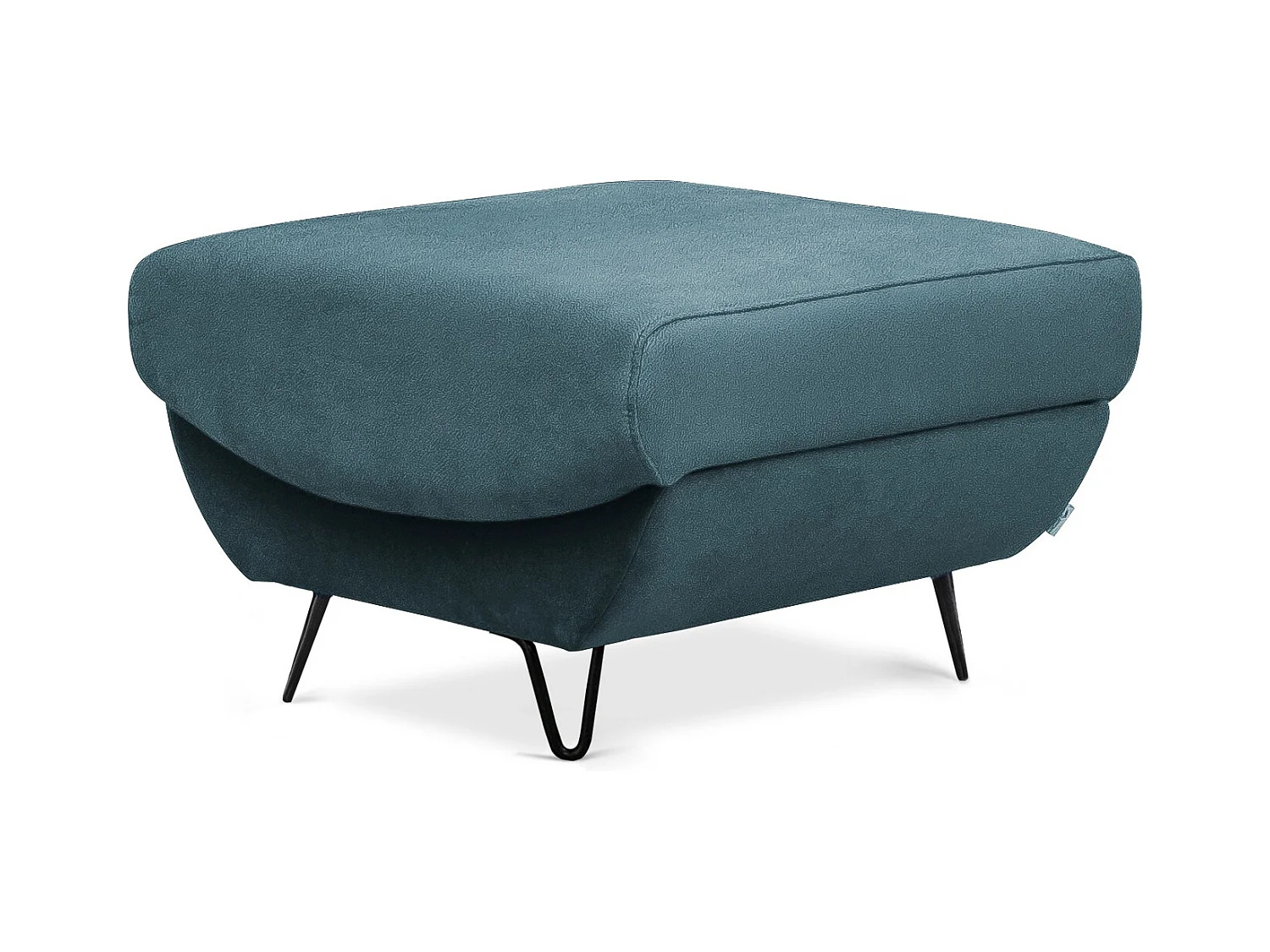 Pouf en velours ZURIK – Confort et praticité-Bleu clair
