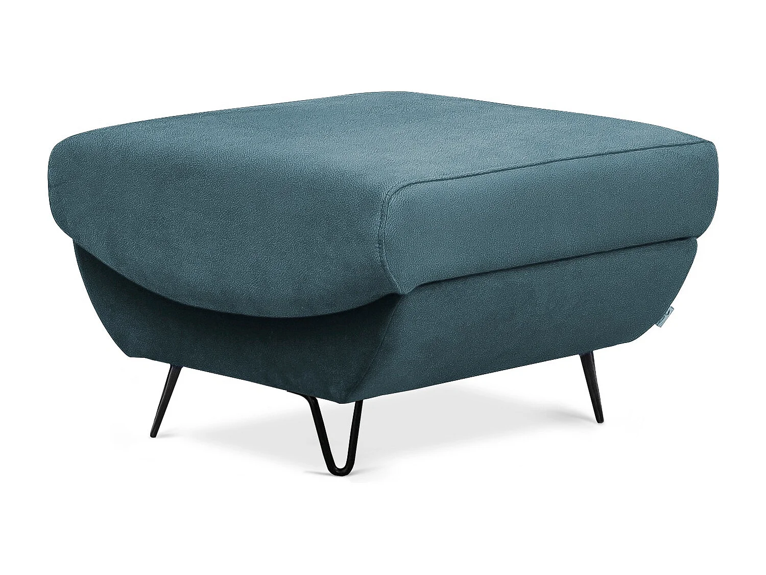 Pouf en velours ZURIK – Confort et praticité-Bleu clair