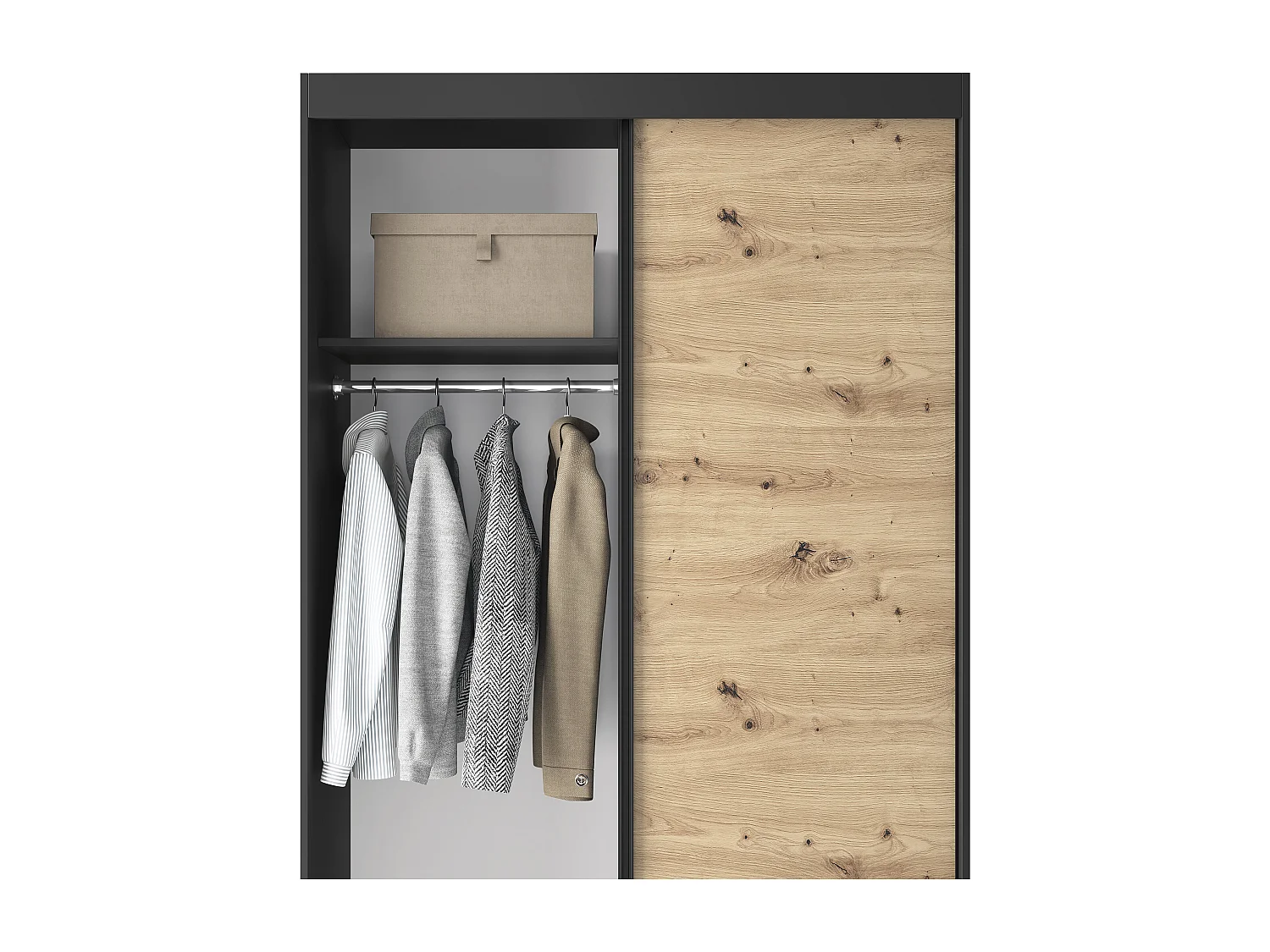 Armoire à portes coulissantes REVILA – Organisez votre espace avec élégance moderne-Largeur 120 cm