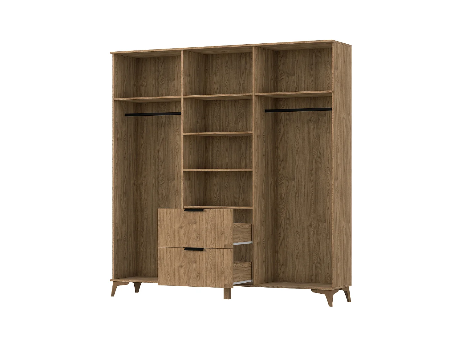 Armoire de chambre bois clair rainuré – Collection Bazen