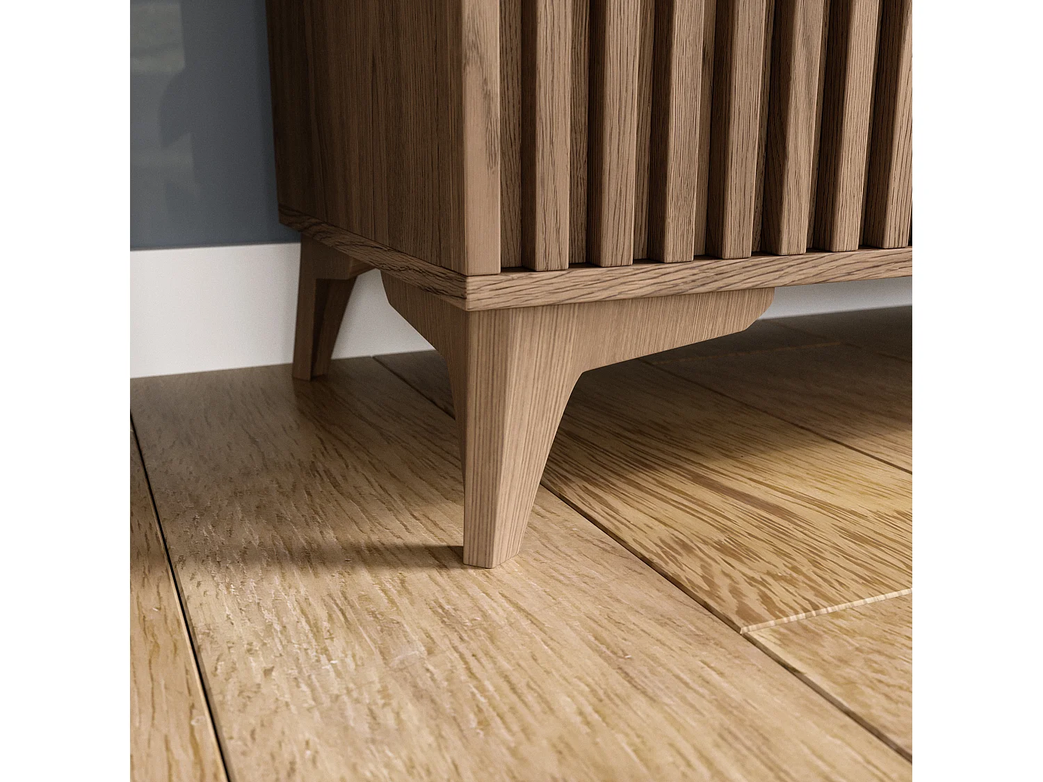 Armoire de chambre bois clair rainuré – Collection Bazen