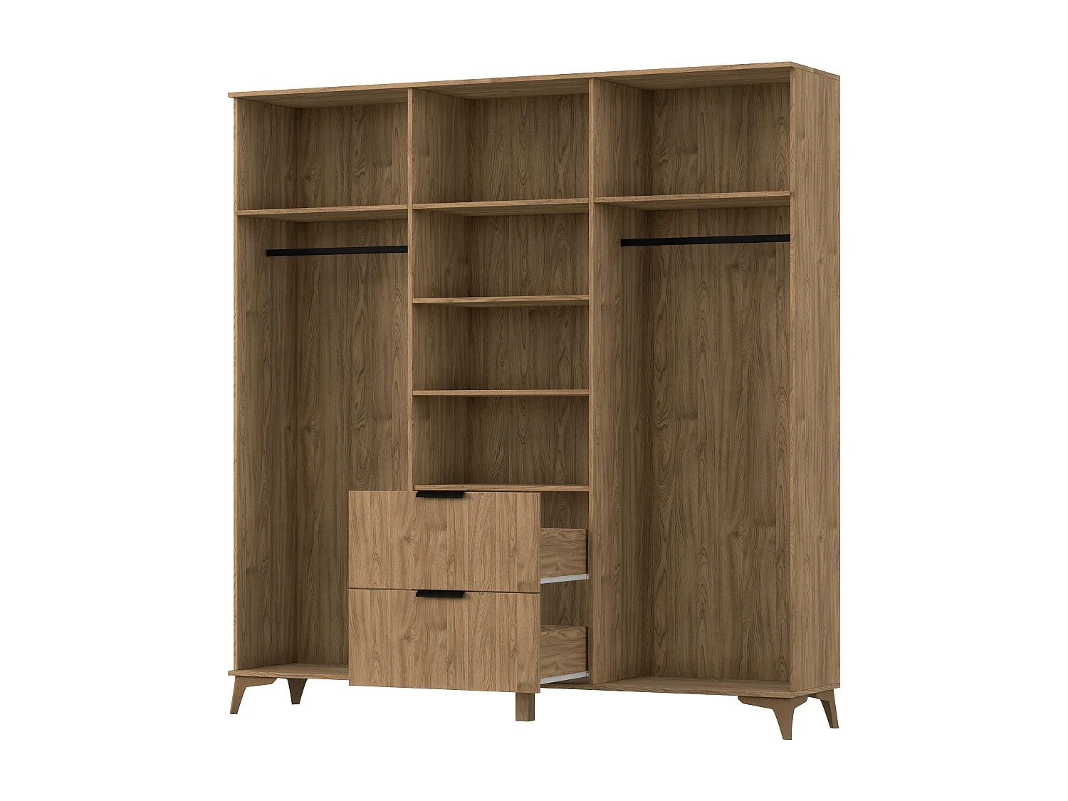 Armoire de chambre bois clair rainuré – Collection Bazen