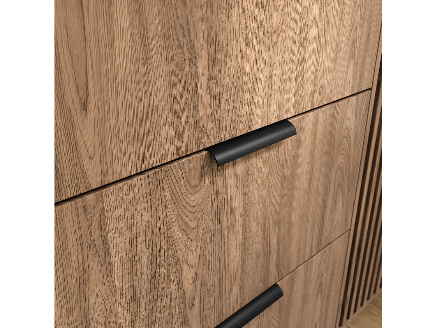 Armoire de chambre bois clair rainuré – Collection Bazen