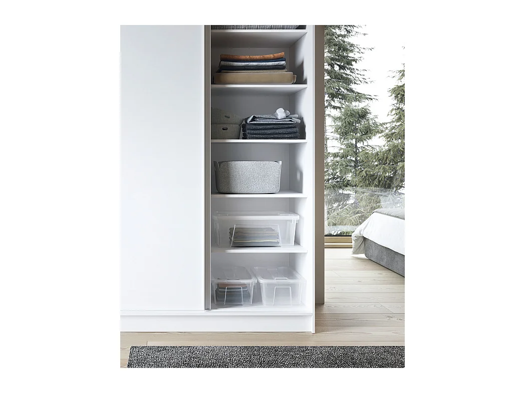 Armoire chambre adulte blanche BLANKO-Largeur 180 cm