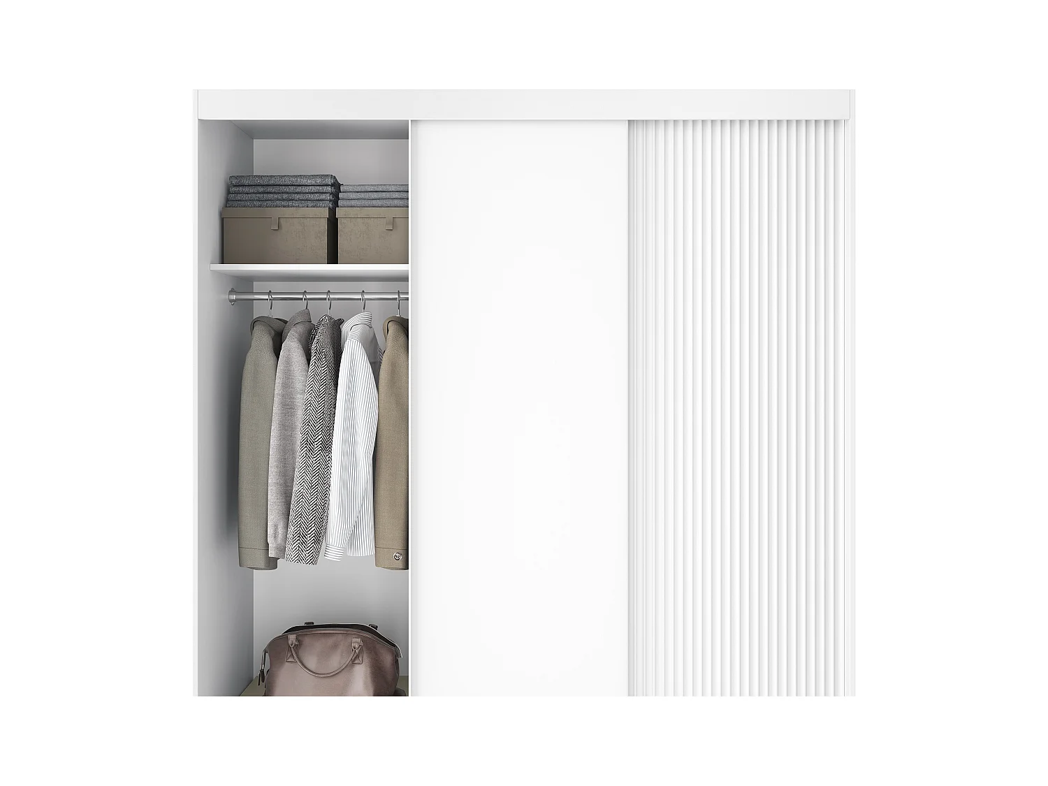 Armoire chambre adulte blanche BLANKO-Largeur 180 cm