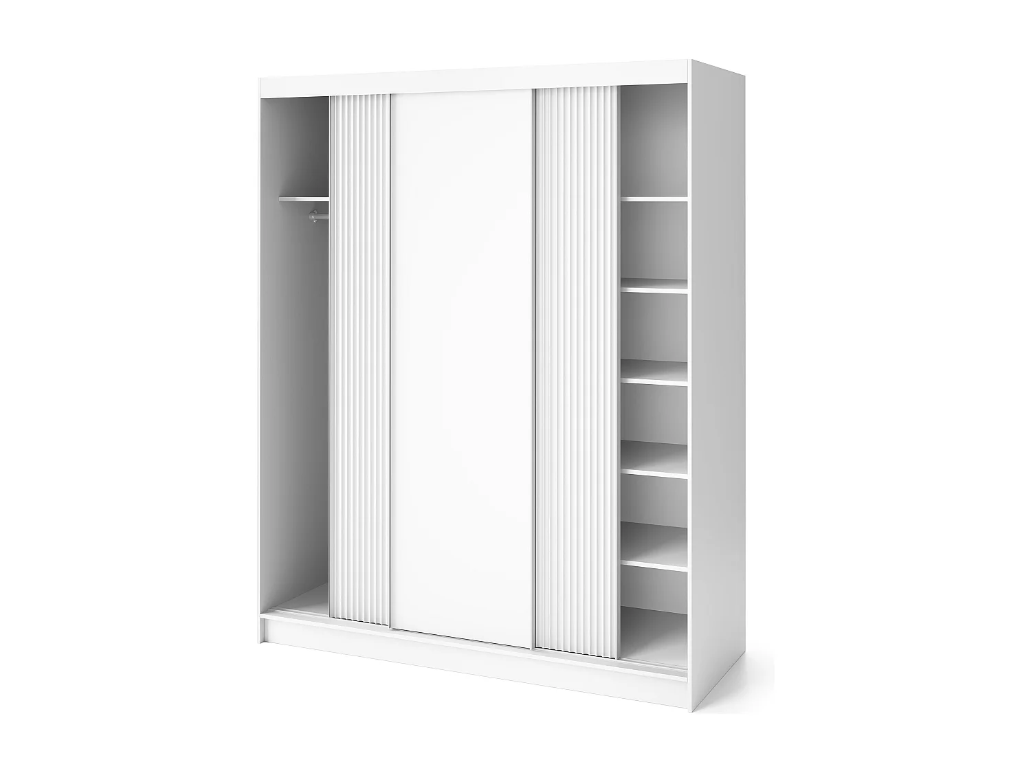 Armoire chambre adulte blanche BLANKO-Largeur 180 cm