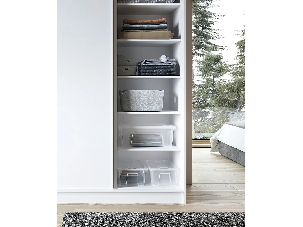 Armoire chambre adulte blanche BLANKO-Largeur 180 cm