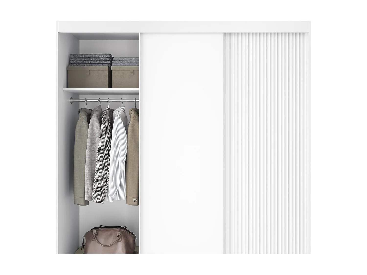 Armoire chambre adulte blanche BLANKO-Largeur 180 cm