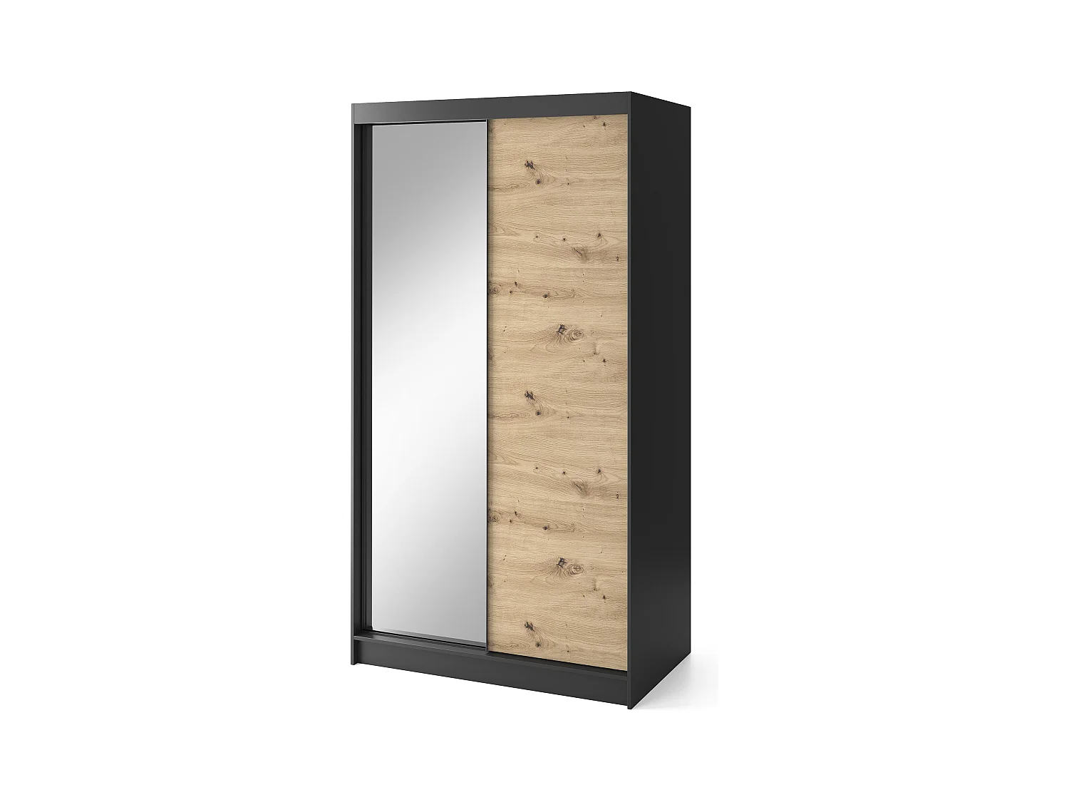 Armoire à portes coulissantes REVILA avec miroir – Élégance et fonctionnalité-Largeur 120 cm