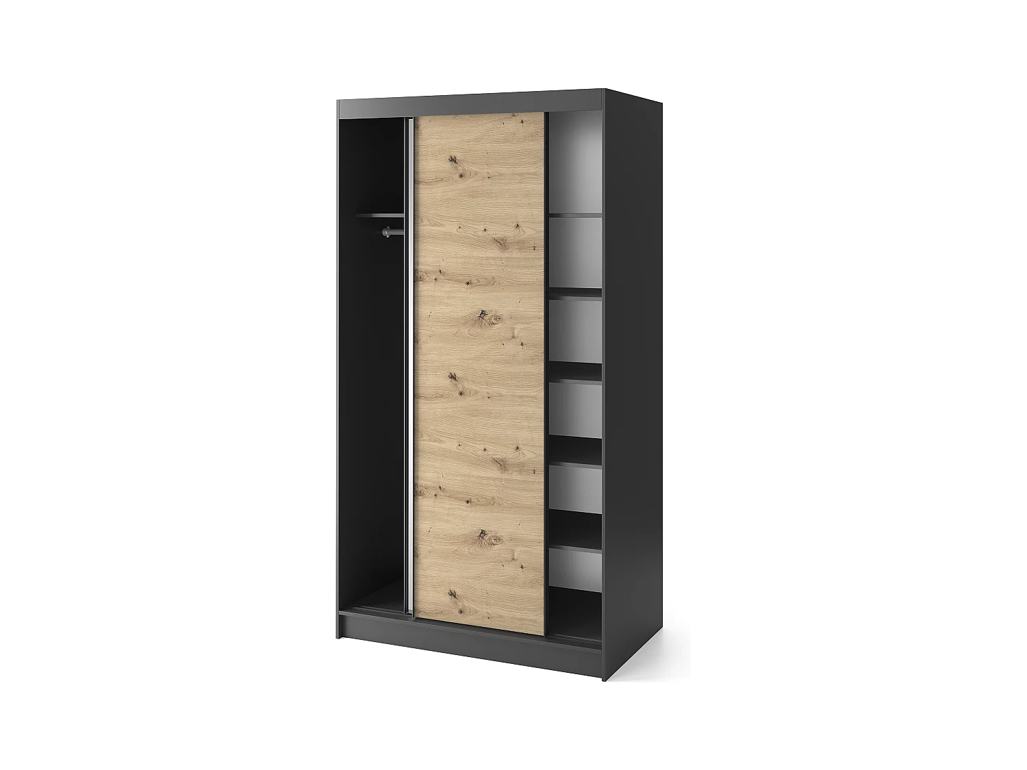 Armoire à portes coulissantes REVILA avec miroir – Élégance et fonctionnalité-Largeur 120 cm