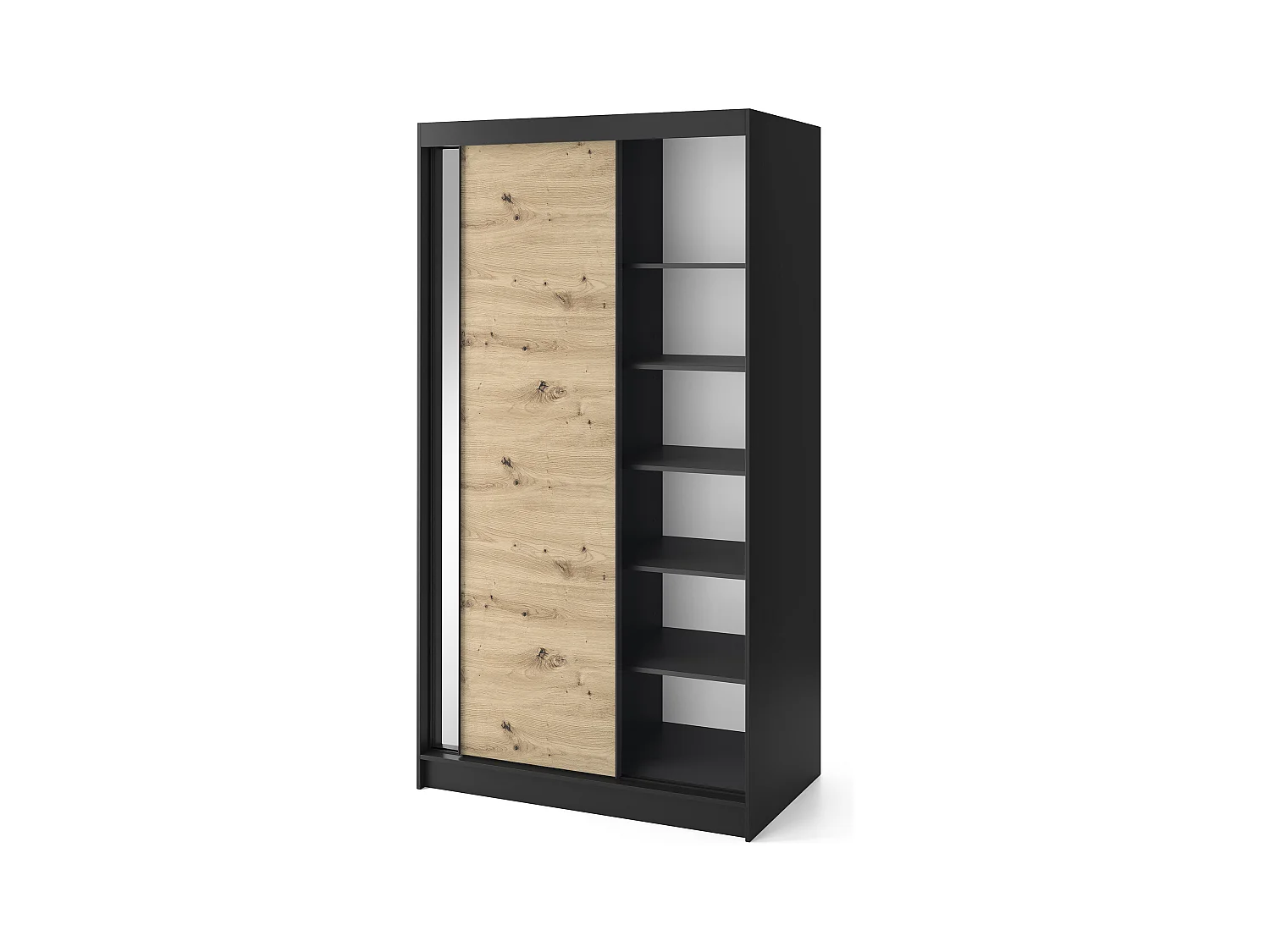 Armoire à portes coulissantes REVILA avec miroir – Élégance et fonctionnalité-Largeur 120 cm