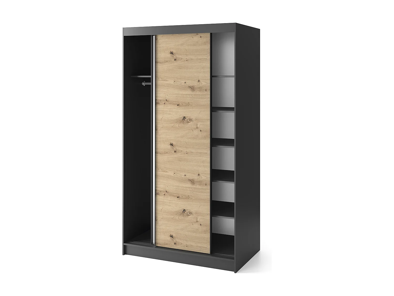Armoire à portes coulissantes REVILA avec miroir – Élégance et fonctionnalité-Largeur 120 cm