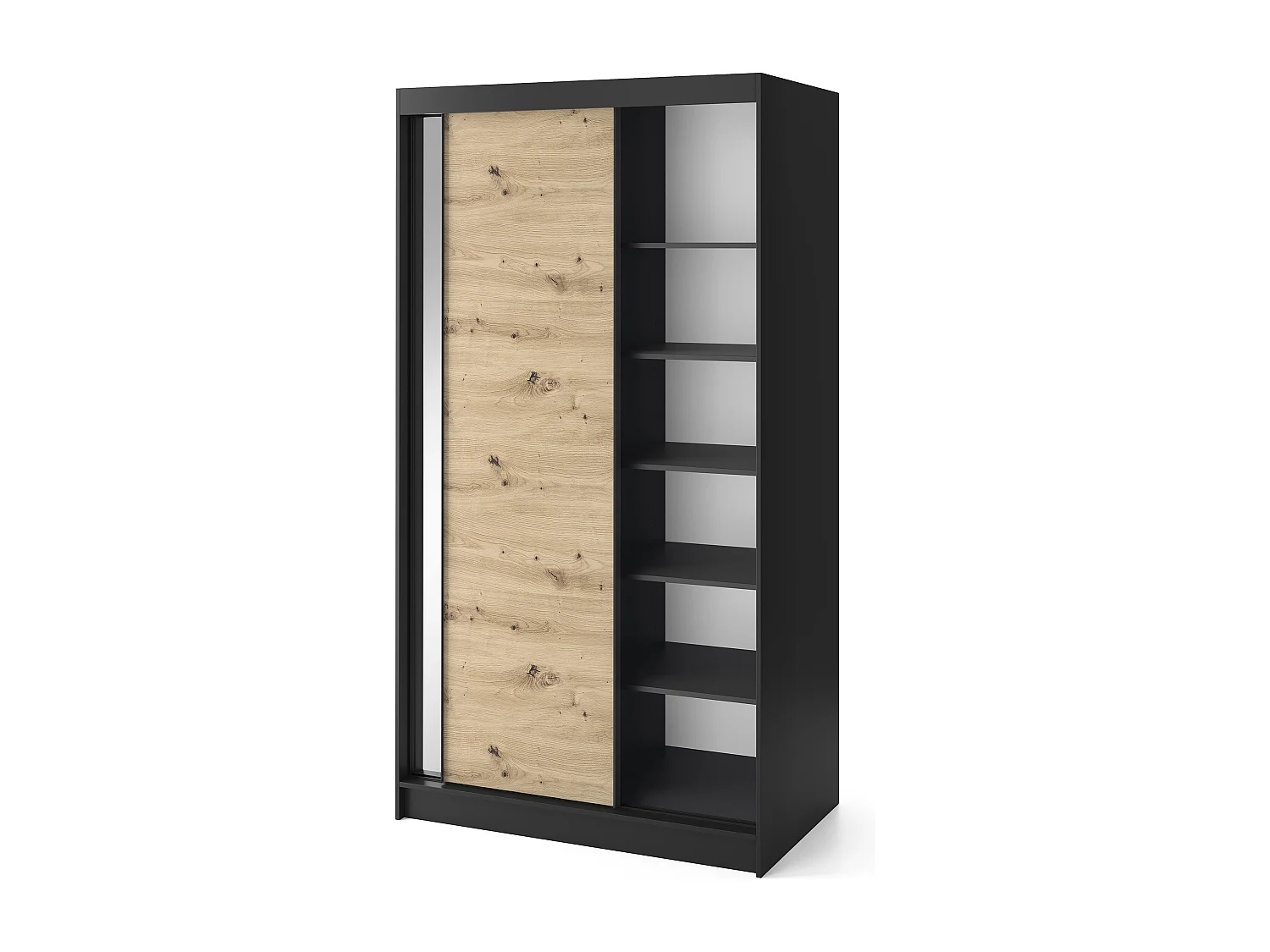 Armoire à portes coulissantes REVILA avec miroir – Élégance et fonctionnalité-Largeur 120 cm