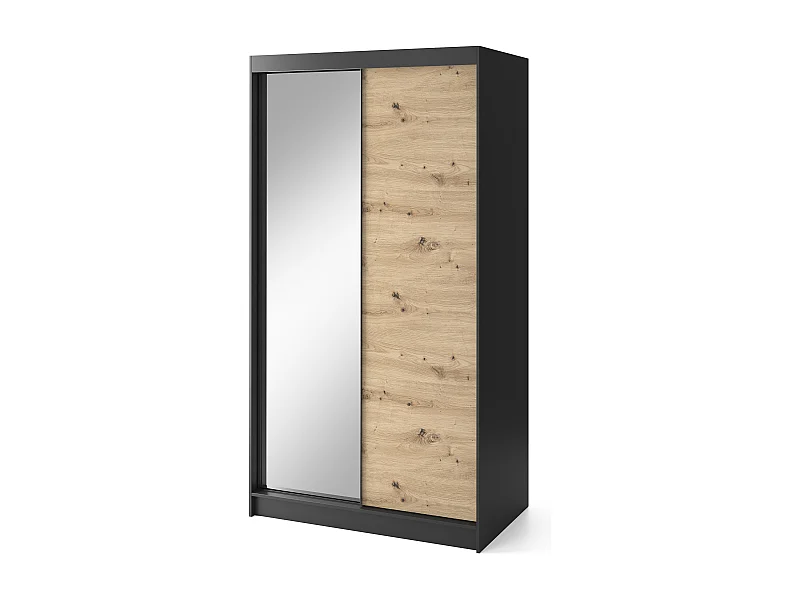 Armoire à portes coulissantes REVILA avec miroir – Élégance et fonctionnalité-Largeur 120 cm