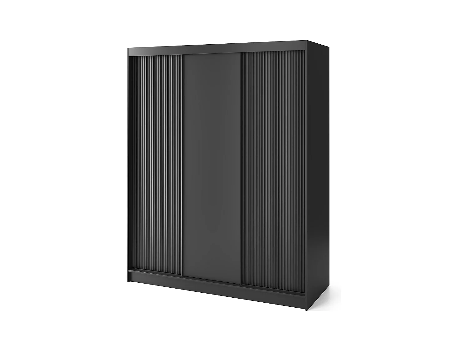 Armoire coulissante GAMA – Élégance noire & fonctionnalité contemporaine-Largeur 180 cm