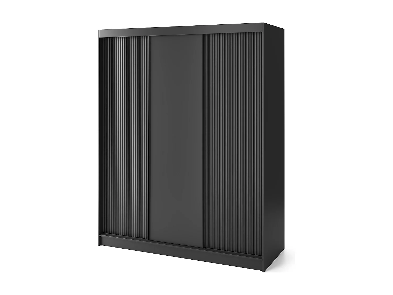 Armoire coulissante GAMA – Élégance noire & fonctionnalité contemporaine-Largeur 180 cm