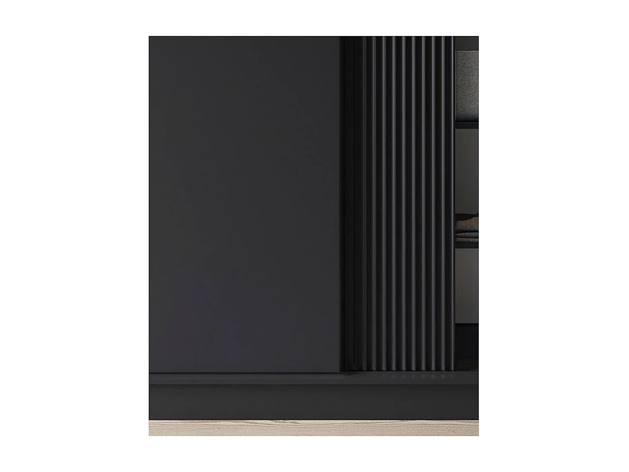 Armoire coulissante GAMA – Élégance noire & fonctionnalité contemporaine-Largeur 180 cm