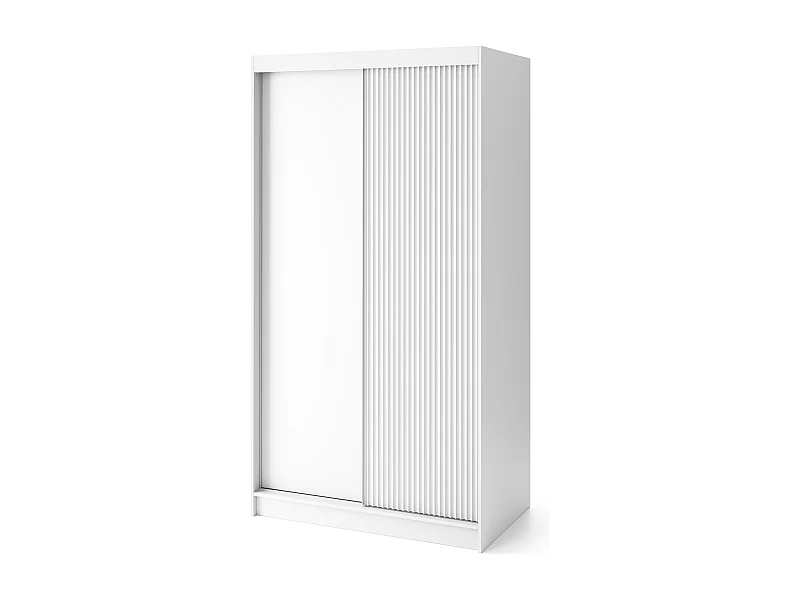 Armoire chambre adulte blanche BLANKO avec miroir-Largeur 120 cm