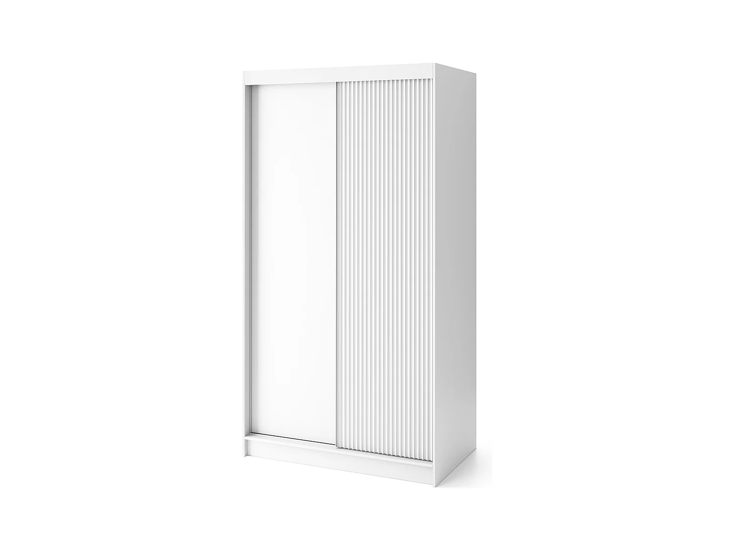 Armoire chambre adulte blanche BLANKO avec miroir-Largeur 120 cm