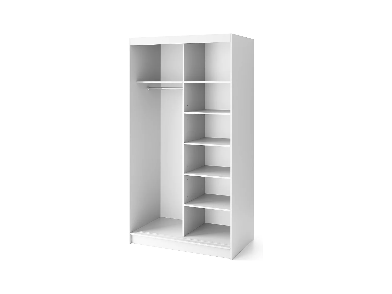 Armoire chambre adulte blanche BLANKO avec miroir-Largeur 120 cm