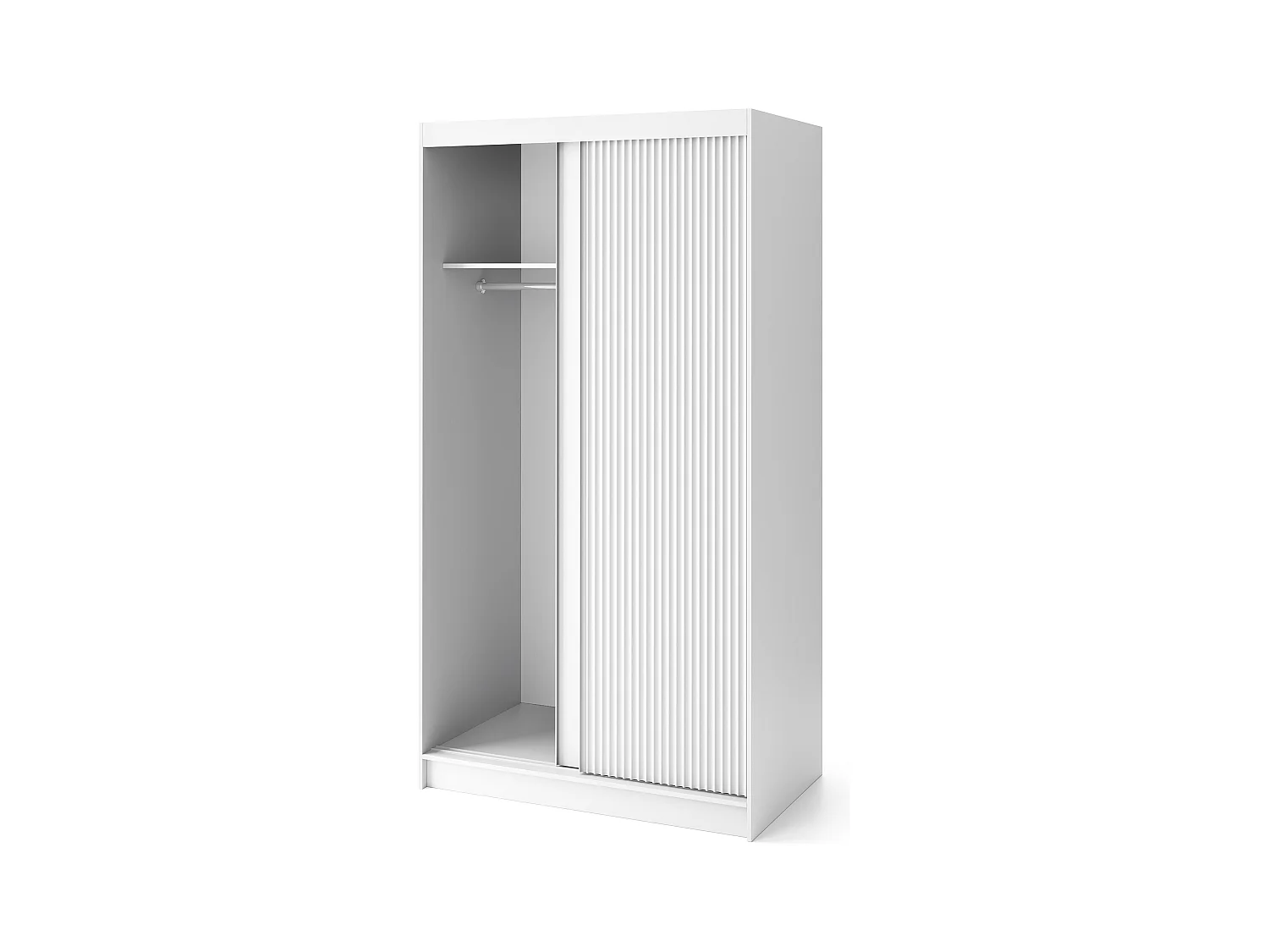 Armoire chambre adulte blanche BLANKO avec miroir-Largeur 120 cm