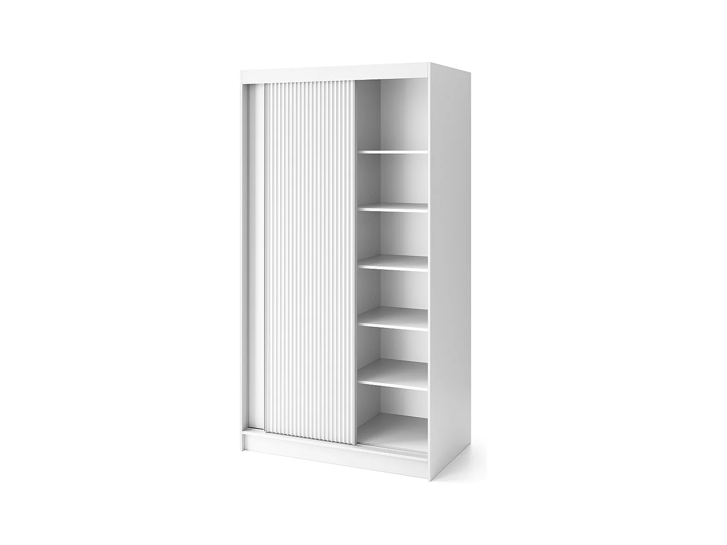 Armoire chambre adulte blanche BLANKO avec miroir-Largeur 120 cm