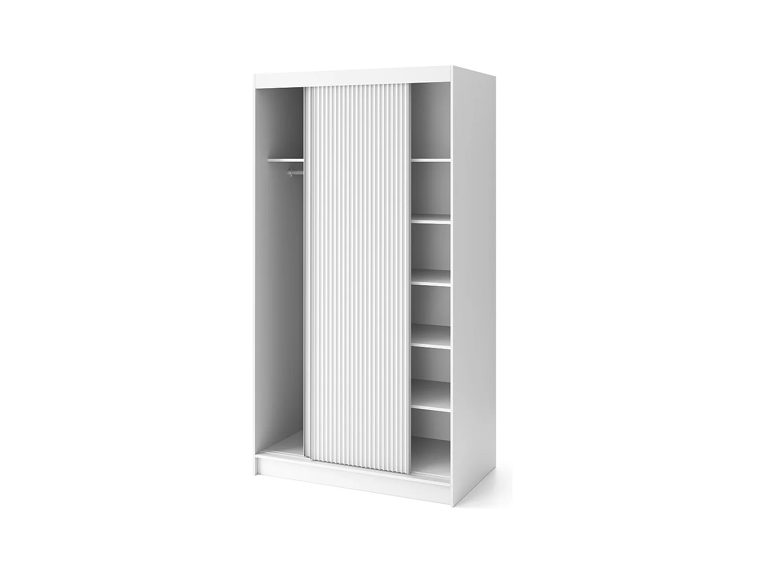 Armoire chambre adulte blanche BLANKO avec miroir-Largeur 120 cm