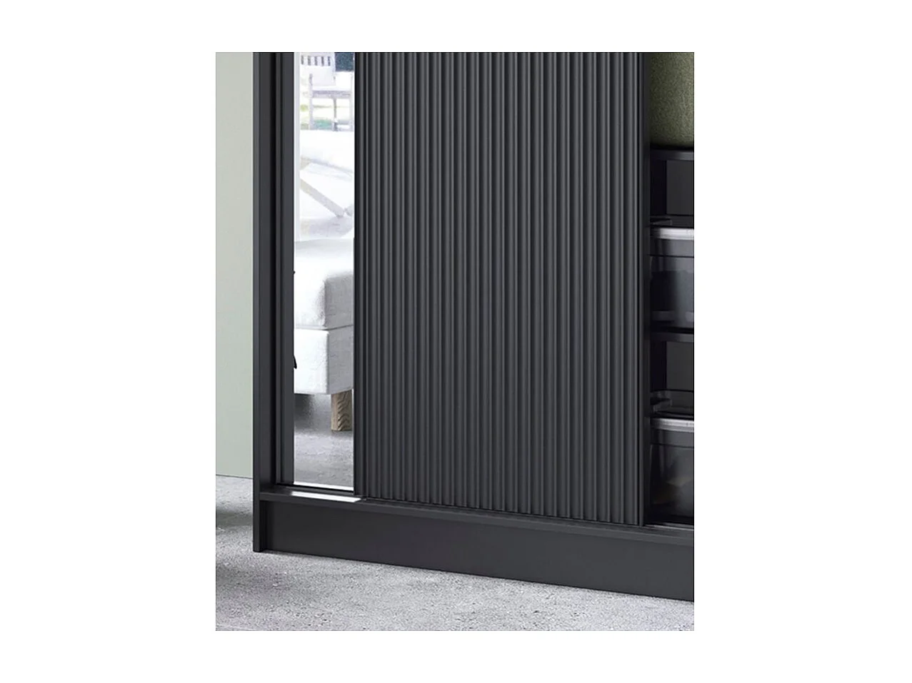 Armoire coulissante GAMA avec miroir – Moderne & profondeur visuelle-Largeur 120 cm