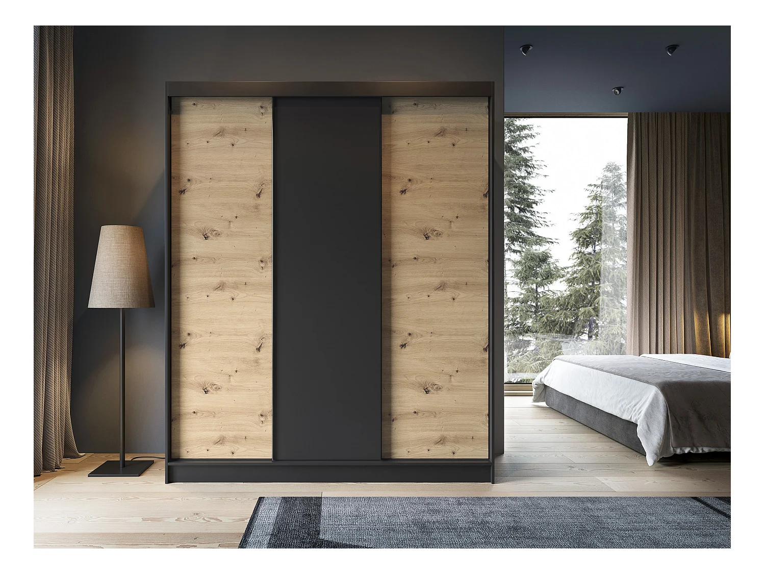 Armoire à portes coulissantes REVILA – Organisez votre espace avec élégance moderne-Largeur 180 cm