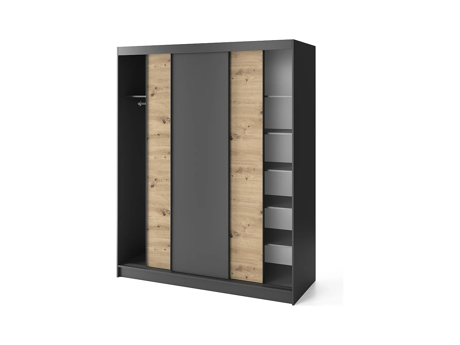 Armoire à portes coulissantes REVILA – Organisez votre espace avec élégance moderne-Largeur 180 cm