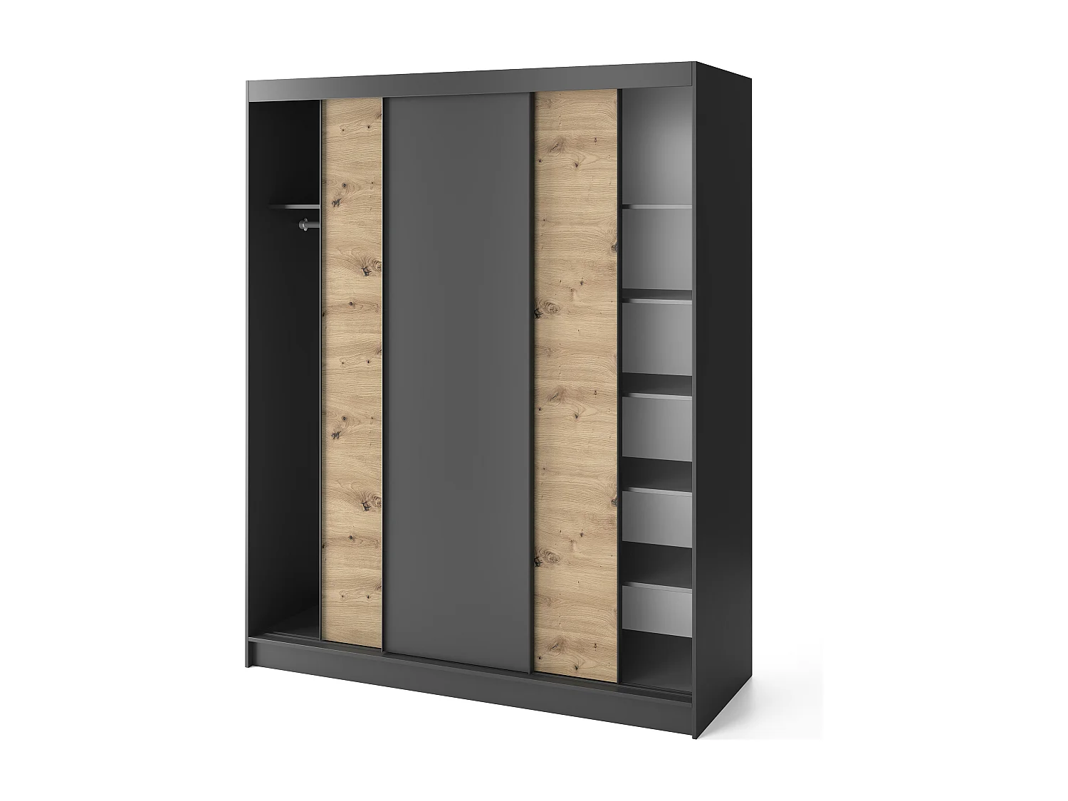 Armoire à portes coulissantes REVILA – Organisez votre espace avec élégance moderne-Largeur 180 cm