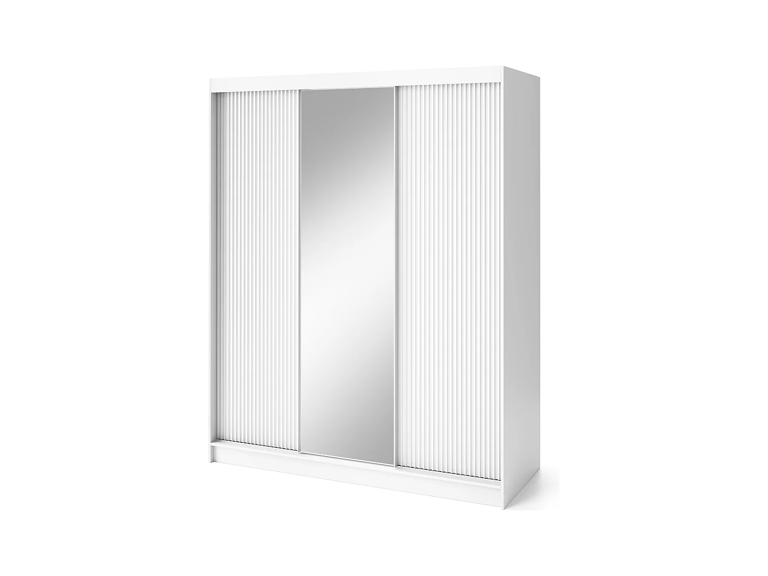 Armoire chambre adulte blanche BLANKO avec miroir-Largeur 180 cm