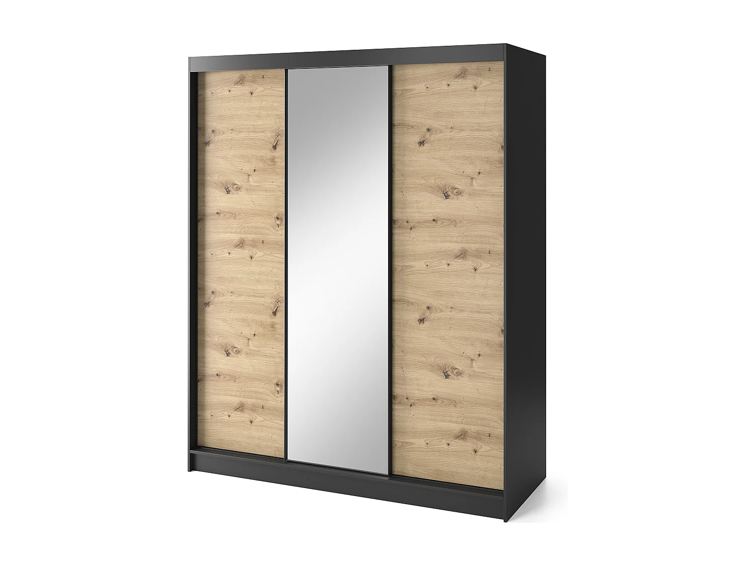 Armoire à portes coulissantes REVILA avec miroir – Élégance et fonctionnalité-Largeur 180 cm