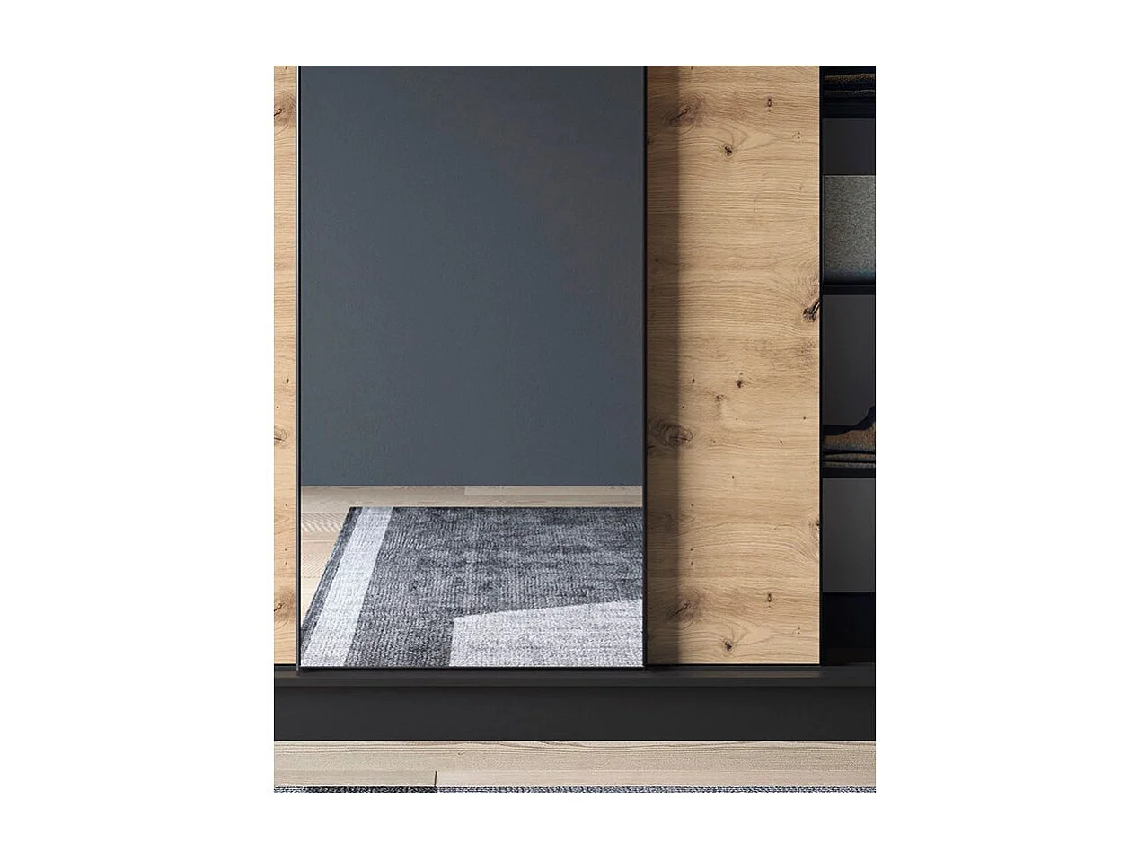 Armoire à portes coulissantes REVILA avec miroir – Élégance et fonctionnalité-Largeur 180 cm