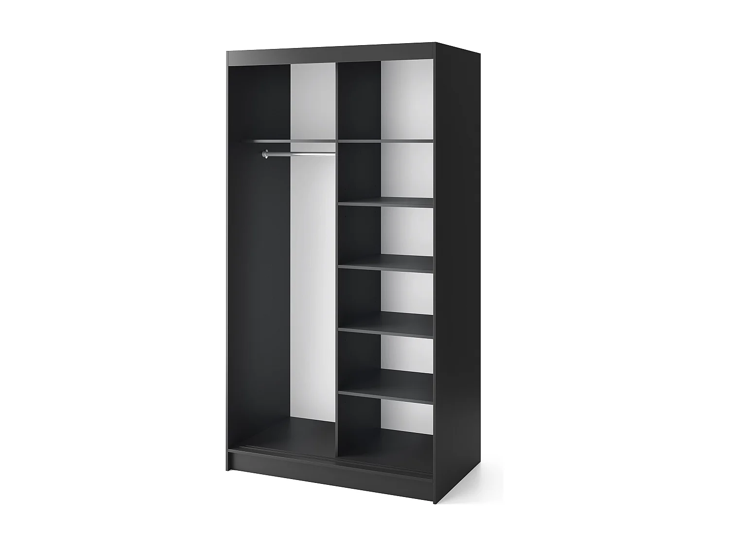 Armoire coulissante SOKAT – Chêne caramel & noir mat-Largeur 120 cm
