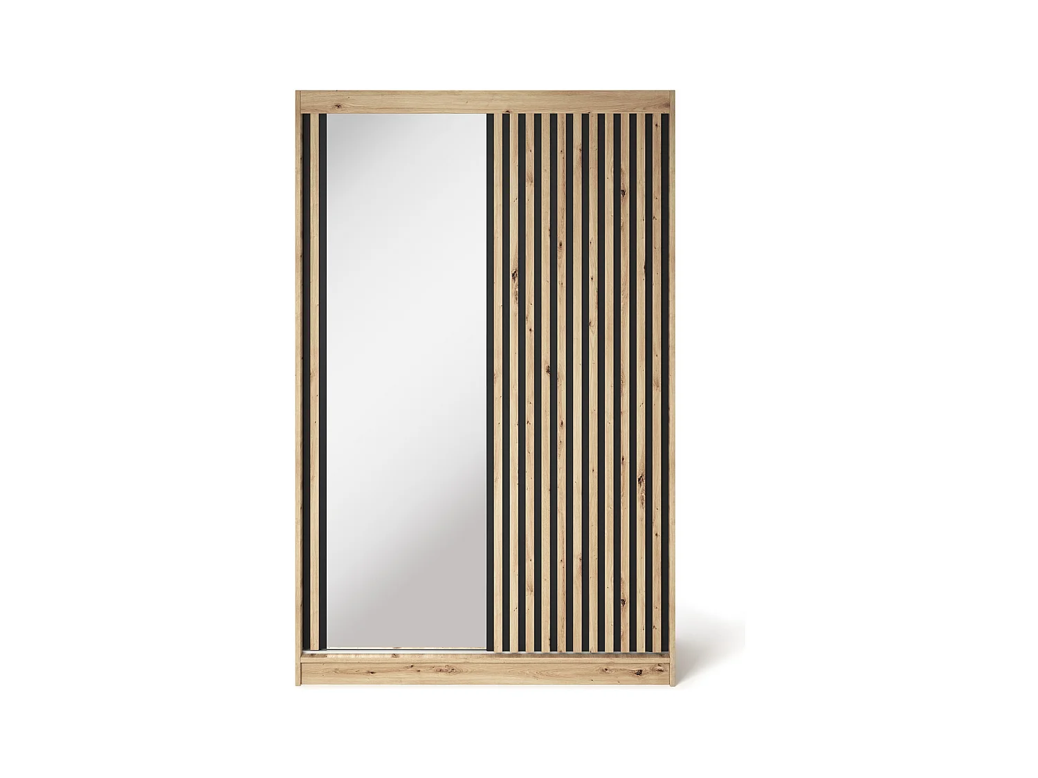 Armoire chambre adulte MERIKO 120cm Chêne artisan et miroir