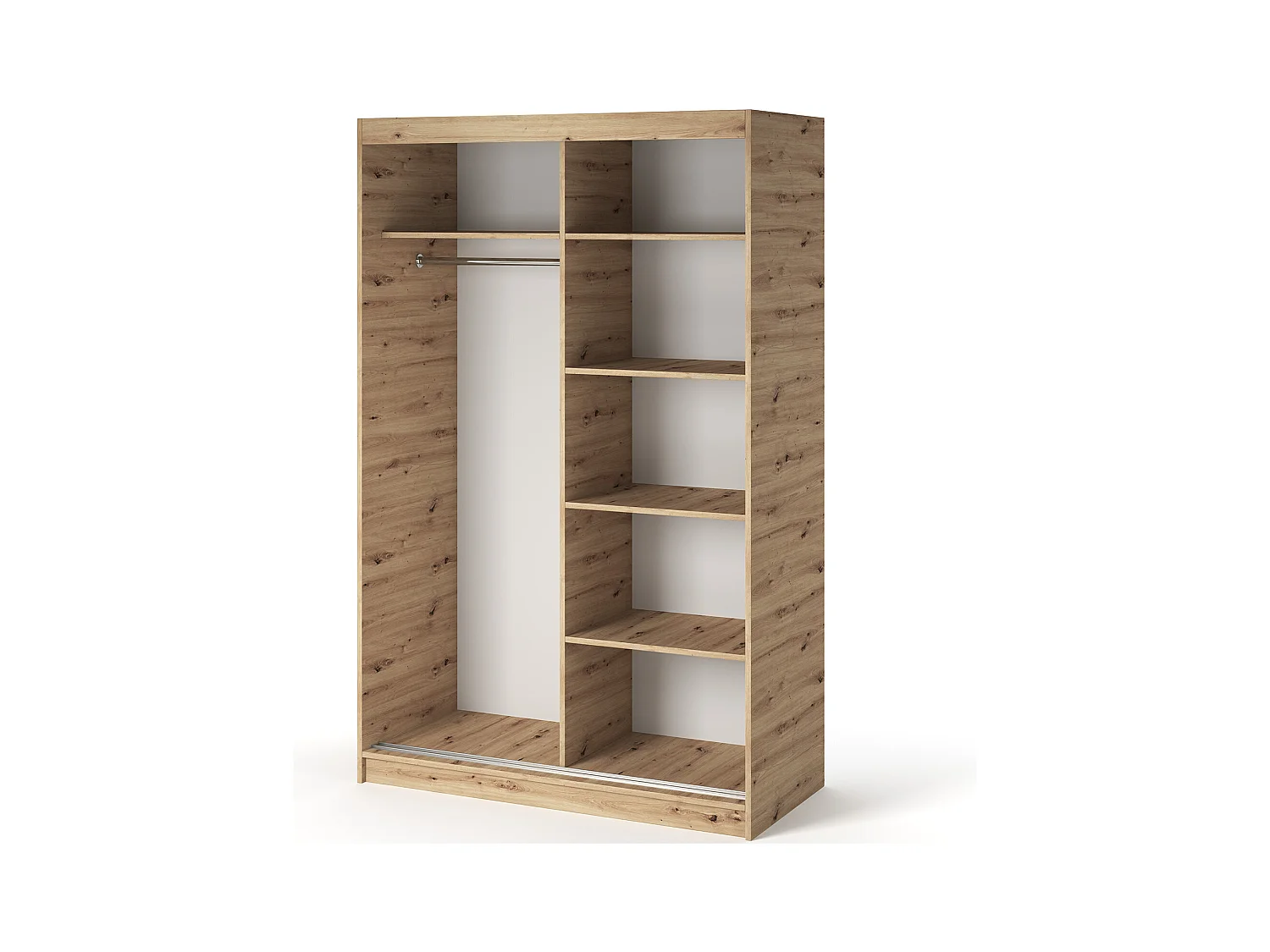 Armoire chambre adulte MERIKO 120cm Chêne artisan et miroir