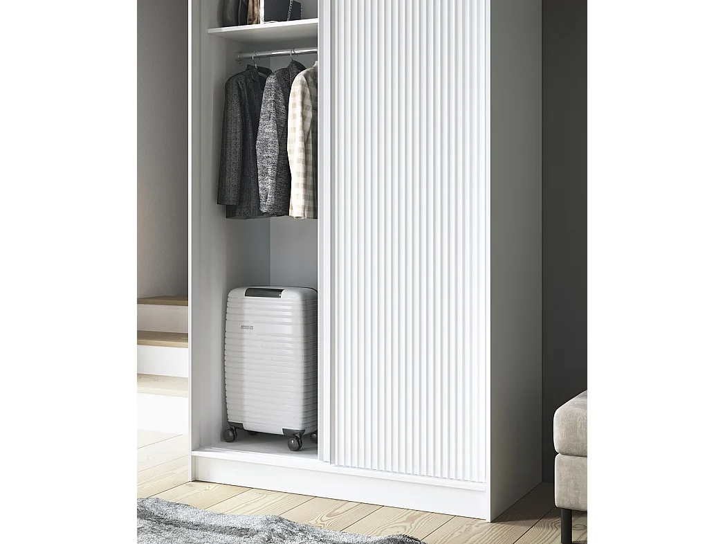 Armoire chambre adulte blanche BLANKO-Largeur 120 cm
