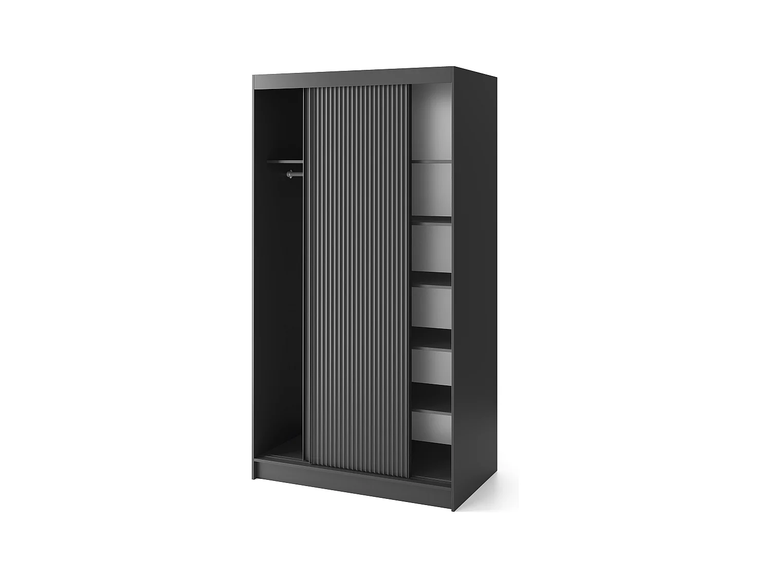 Armoire coulissante GAMA – Élégance noire & fonctionnalité contemporaine-Largeur 120 cm