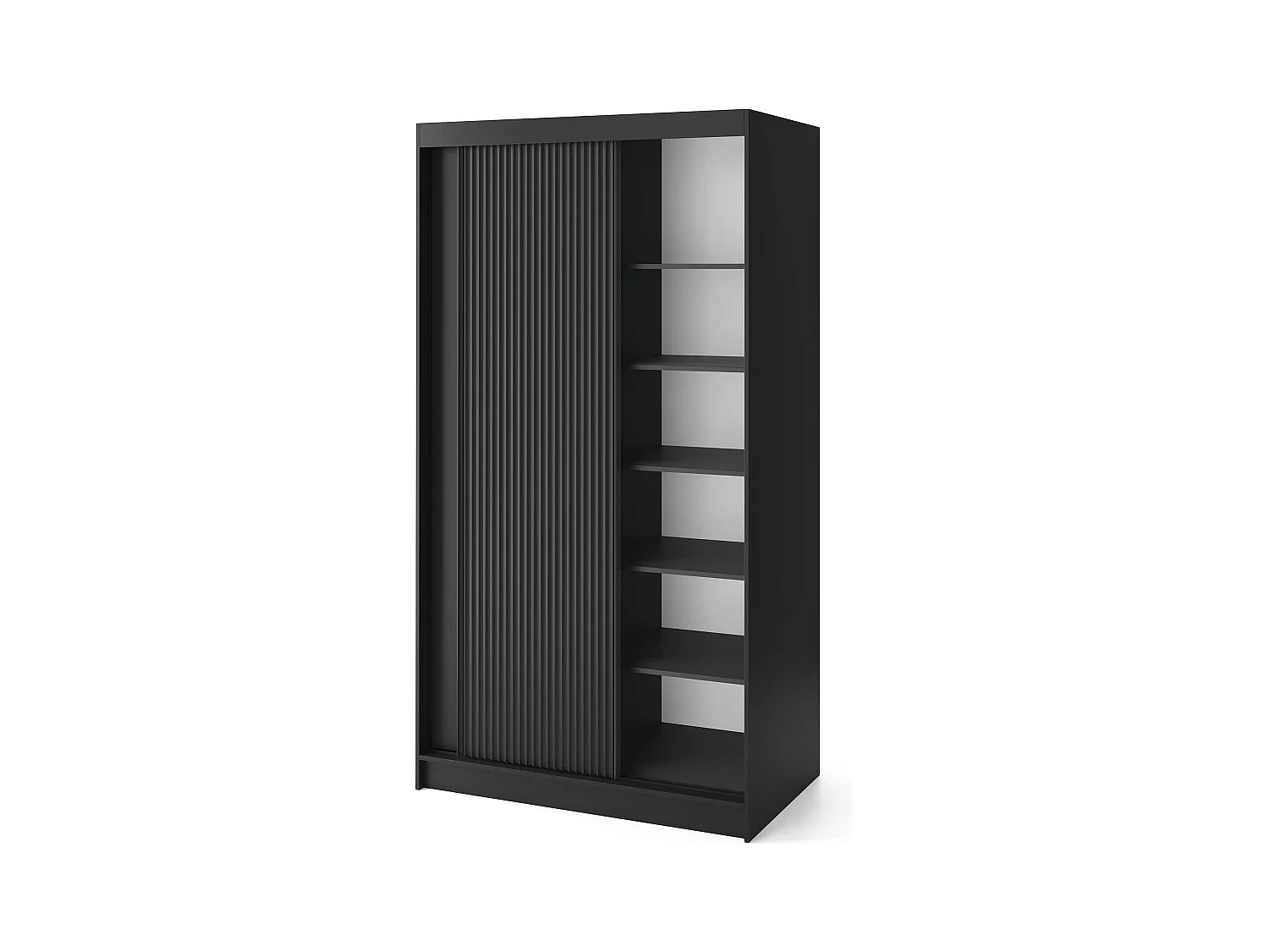 Armoire coulissante GAMA – Élégance noire & fonctionnalité contemporaine-Largeur 120 cm
