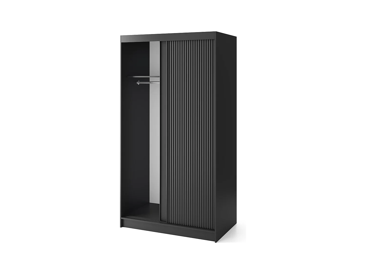 Armoire coulissante GAMA – Élégance noire & fonctionnalité contemporaine-Largeur 120 cm