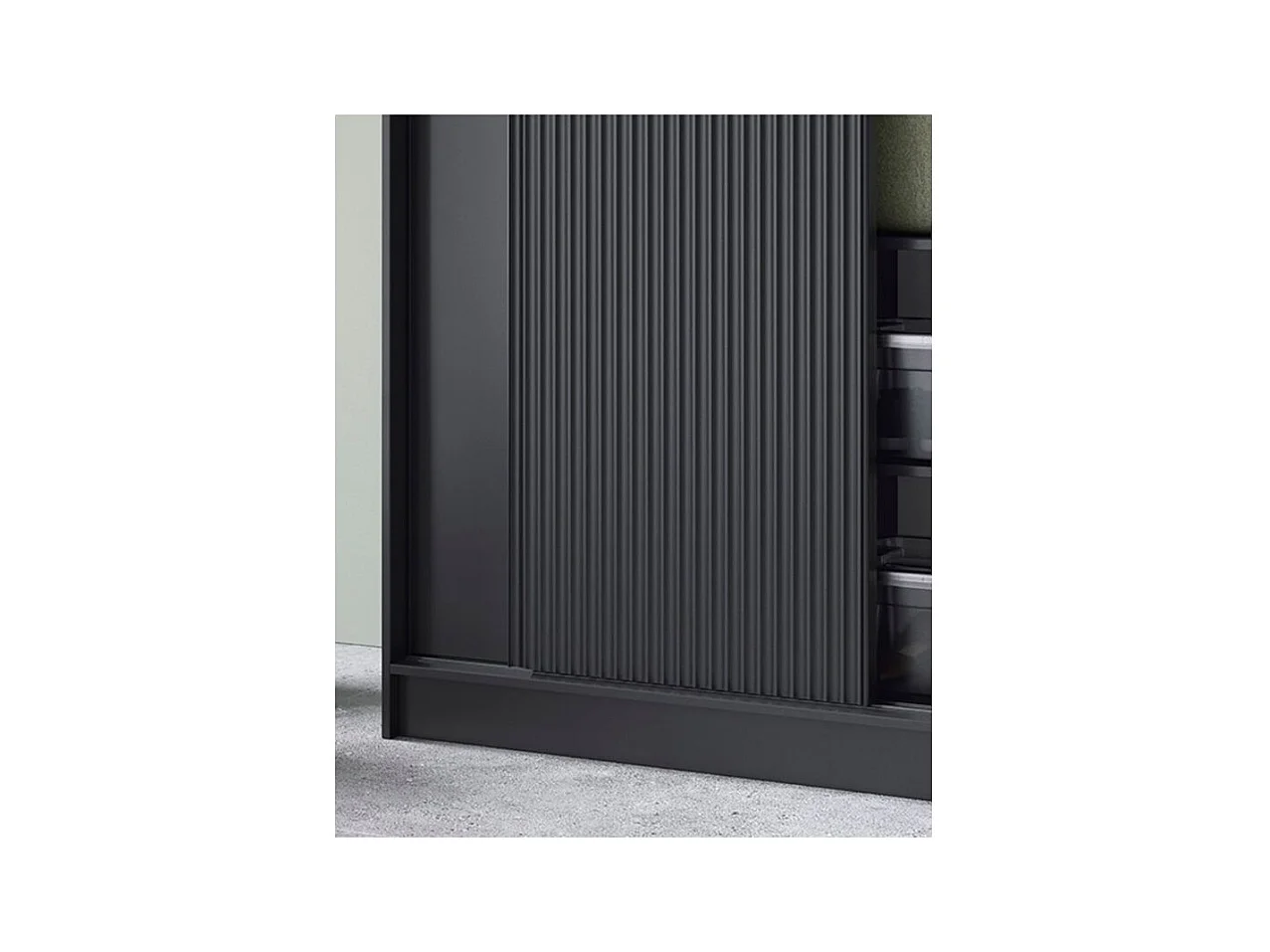 Armoire coulissante GAMA – Élégance noire & fonctionnalité contemporaine-Largeur 120 cm